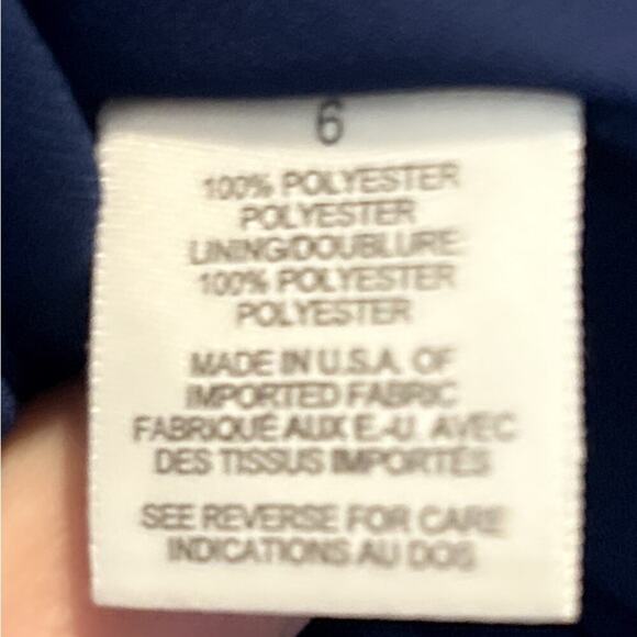 Talbots Maxi Dress Size 6 Petite Navy Blue Tailored Cowl Neck - Picture 9 of 9